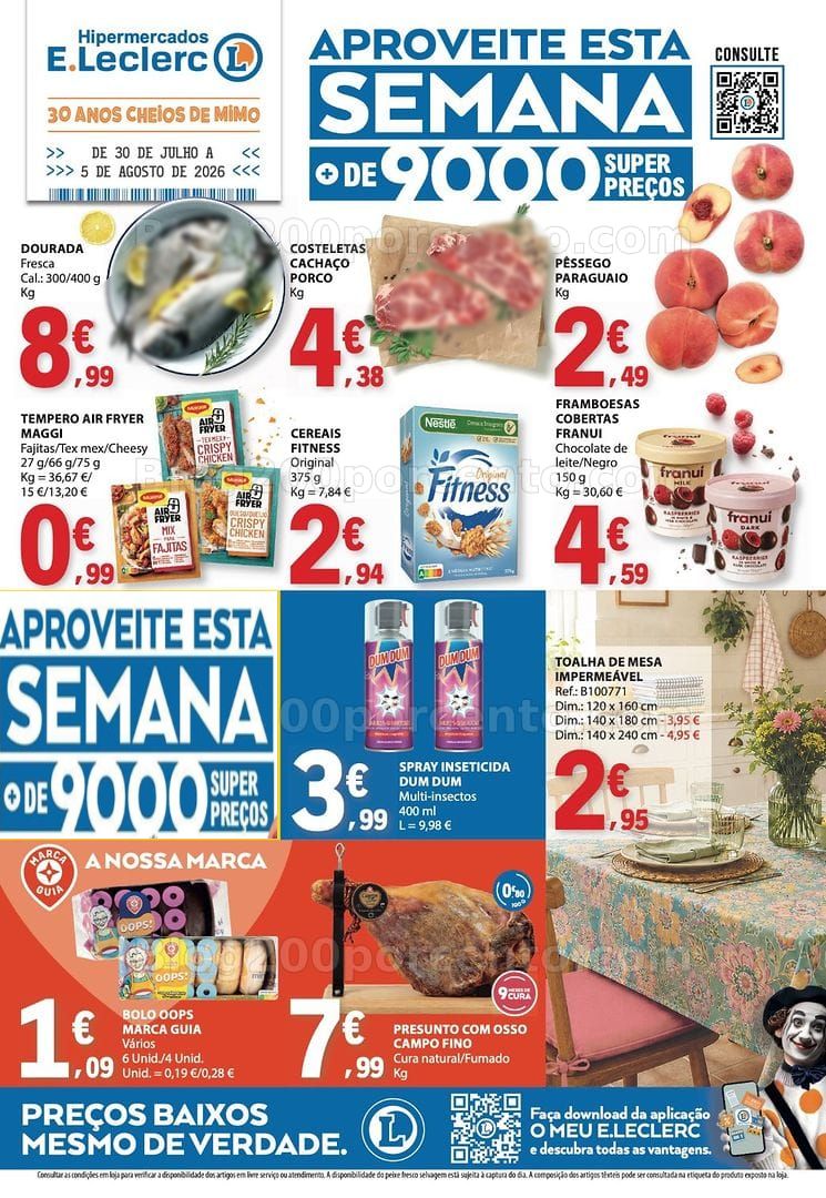 Antevisão Folheto E-LECLERC Promoções de 30 julho a 5 agosto